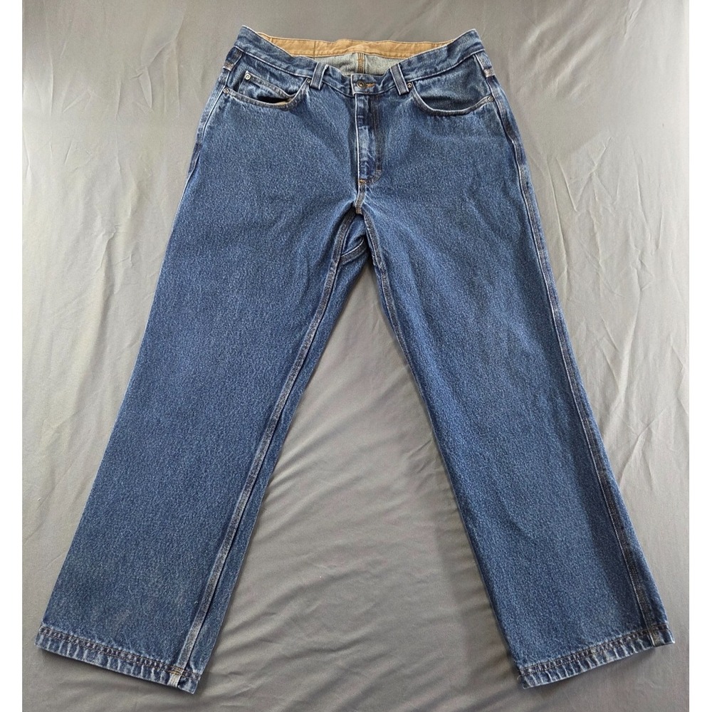 Duluth Trading Jeans Mens 34x30 (FIT 33 x 28) Blue Denim Relaxed Fit